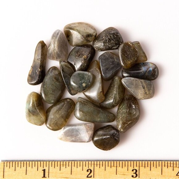 1/4 lb Tumbled Labradorite Gemstone Crystals 40-60 Stones Gem Rock Specimens - Picture 3 of 7